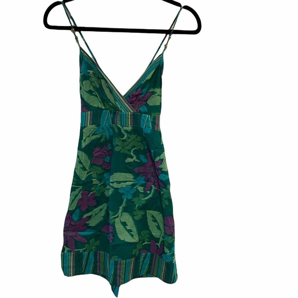 Guess Floral Mini Dress Green Purple